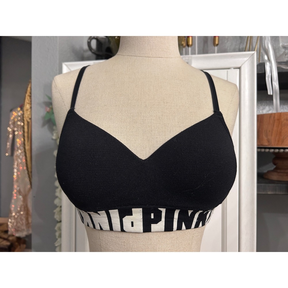 Victoria's Secret Pink Bra Black XSmall Comfy lounge wear Stretchy